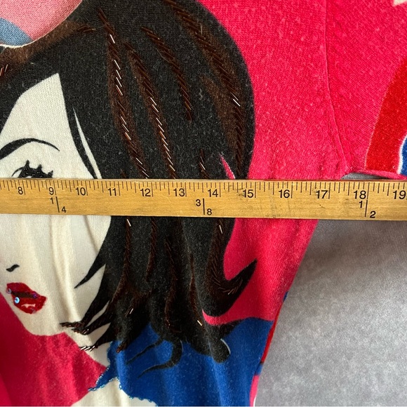 VINTAGE RARE Custo Barcelona Sweater Size XS / S Beaded Y2K  *See Description* - Picture 6 of 8